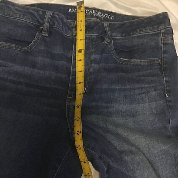 American Eagle Medium Wash Whisker Skinny Jeans 12 - Picture 5 of 9